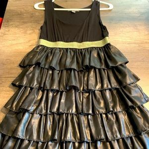 Black Tweny One ruffle mini dress